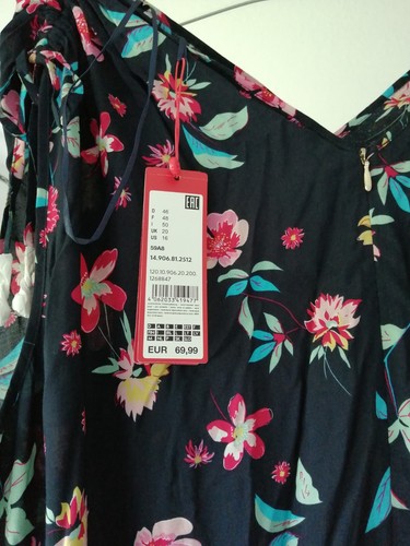 Kleid, s. Oliver 46, neu, blau mit Blumen, lang - Bild 2 von 7