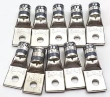Lot of 10 Thomas & Betts 54138 #4 AWG Crimp Lugs #10 Stud Hole 600 Volt Copper