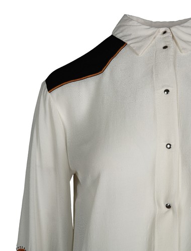 Maje Women's Shirt Size 2 / M Chesti Western-Inspired Love Shirt H18CHESTI - Picture 4 of 9