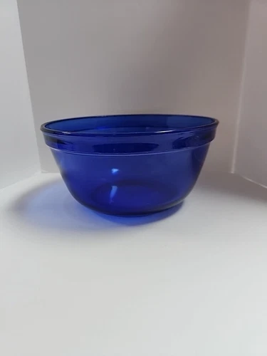 VTG Anchor Hocking Ovenware Mixing Bowl 2.5 Quart Cobalt Blue Glass MCM