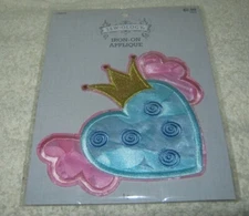 Sew-ology - Iron On Patch - Heart with Crown and Wings - New - So Cute