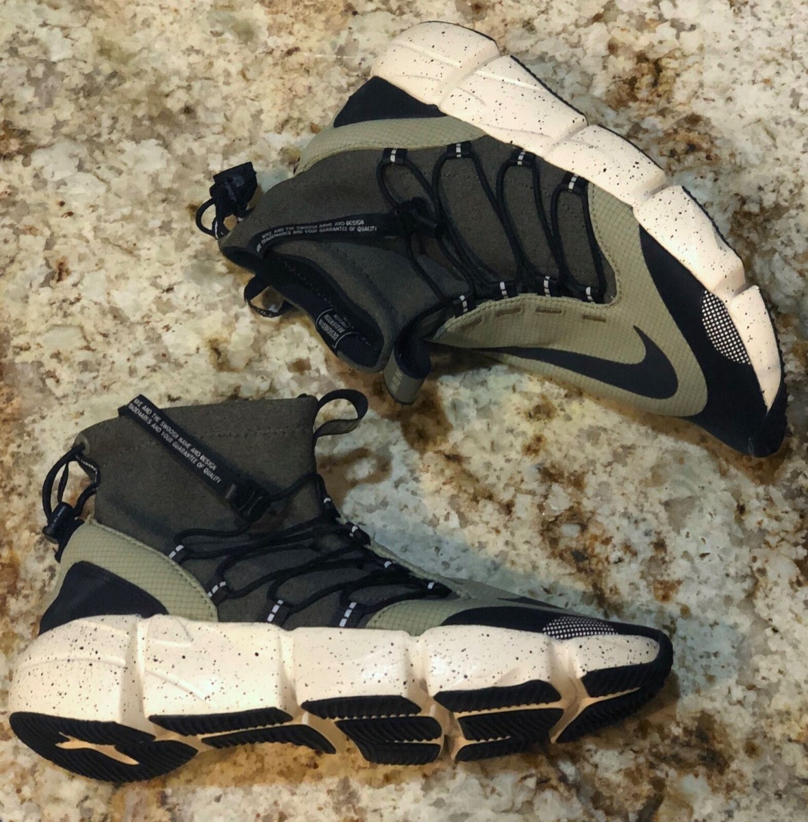 NIKE Footscape Mid Utility Olive Green Black Cream Shoes NEW Mens