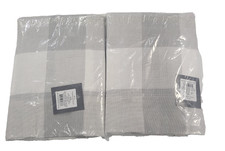 Threshold Plaid Gray Light Filtering Curtain 63in x 54in 2 Pack