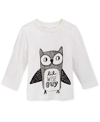 First Impressions Baby Boys Long-Sleeve Graphic Lil Wise Guy Print T-Shirts