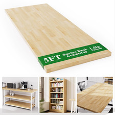 5FT Butcher Block Countertop Birch Solid Wood - 60" X 25" Table Top Butcher Bloc