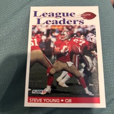1992 FLEER STEVE YOUNG LEAGUE LEADERS #469 SAN FRANCISCO 49ERS