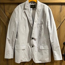 Banana Republic tailored fit 100 cotton blue striped suit jacket size 44R.