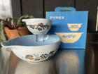 PYREX Golden Grapes Chip & Dip Set w/ Original Bracket & Box - Wow! 🍇 🤩