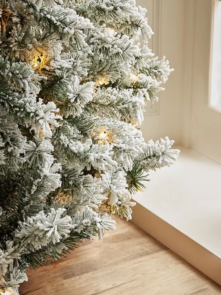 7ft Artificial Flocked Pre Lit Christmas Tree - Image 2 of 4