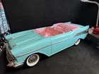 Vintage Barbie 57 Chevy Convertible Car Teal Blue Pink 1988,  MISSING WINDSHIELD