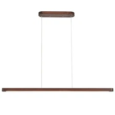 51" Wood Linear Chandelier 36W LED Linear Pendant Light Dimmable Warm Light 3...