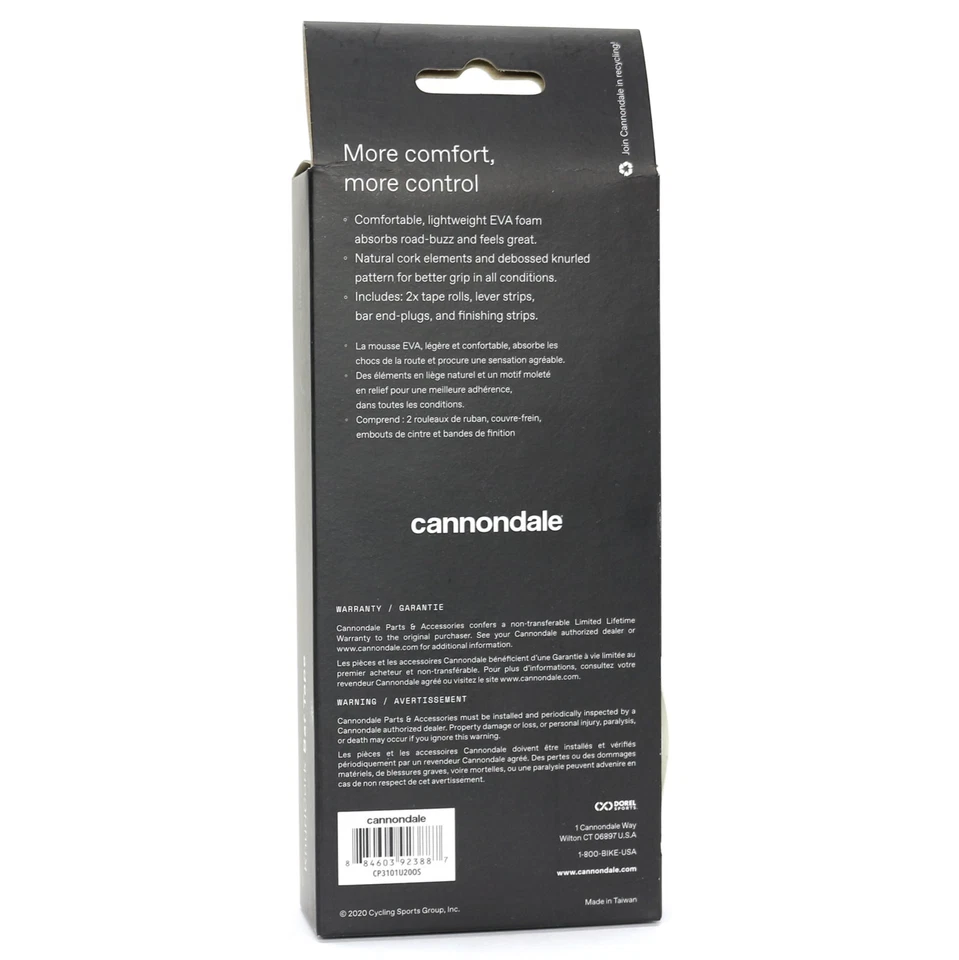 Cinta de manillar de gel Cannondale KnurlCork 2,8 mm blanca CP3101U20OS Foto 3 de 3