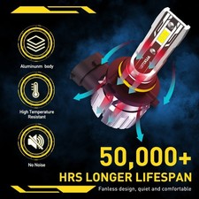 9005+H11 LEDHi/Low Beam Combo 4  LED Headlight Kit 80000LM Light Bulbs  6500K
