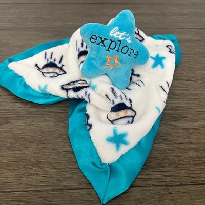 Lightning Bug Baby Blue Star Plush with UFO Blanket Lovey