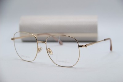 NEW JIMMY CHOO JC 368/F 000 GOLD PINK CLEAR AUTHENTIC FRAMES EYEGLASSES 57-17