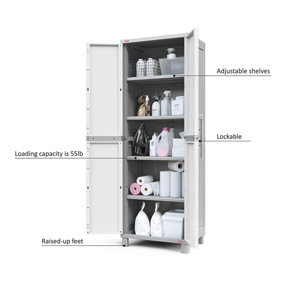 Storage Cabinet with Doors and Shelves for Laundry Room, Garage, Bathroom Acc... - Image 4 of 4