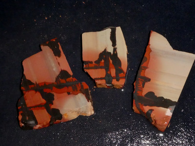 Indian Paint Jasper slab-3 pieces --rough for cabbing or display