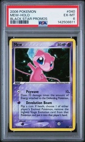 2006 POKEMON BLACK STAR PROMOS #040 MEW-HOLO PSA 6