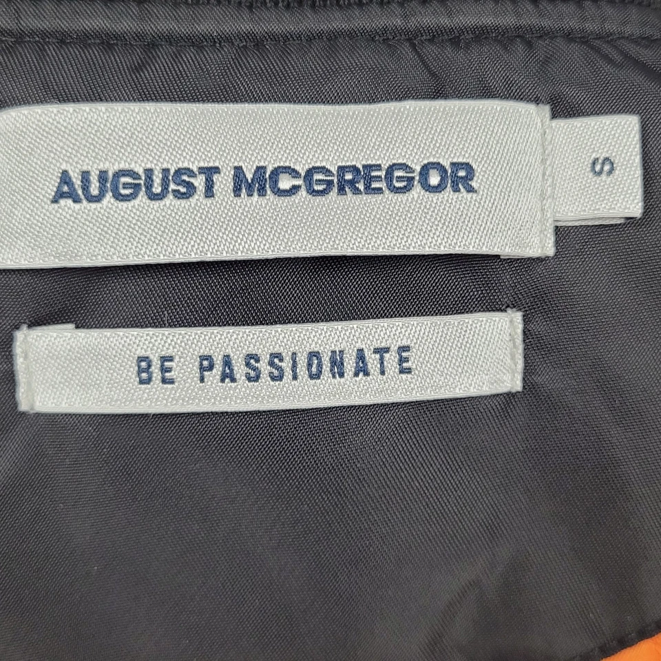 Chaqueta Bomber August Mcgregor Negra Nylon Cremallera Completa Bolsillo Interior Talla Pequeña S Foto 3 de 4