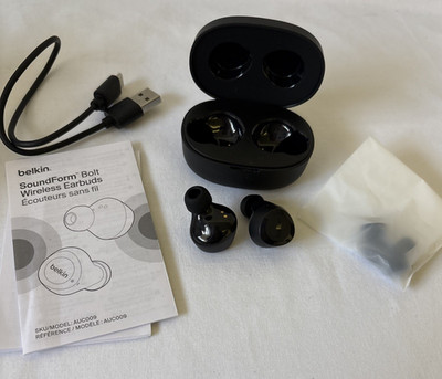Belkin Soundform Bolt Wireless Earbuds AUC009btBLK Kopfhörer Headset schwarz OVP