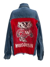 University of Wisconsin Denim Jacket with Vintage Graphic