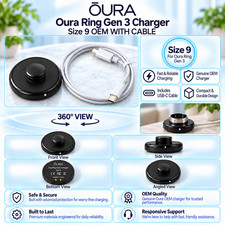 GENUINE Oura Ring Gen 3, Size 9 CHARGER With Cable