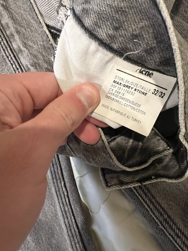 Acne Studios Max Grey Stone Jeans Size 32/32 - Picture 4 of 4