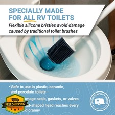 Silicone RV Toilet Brush Wall Mount No-Drip Holder