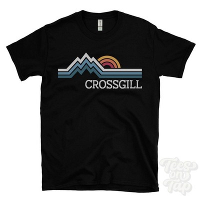 CROSSGILL RETRO LOGO PARODIE T-SHIRT cumbria lancashire alston moor garrigill