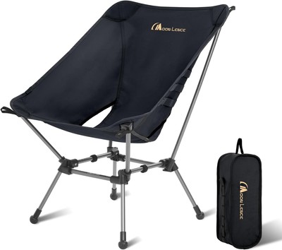 MOON LENCE Camping Chair Plus, Upgraded Comfort & Oversized, Black (Plus) 