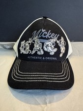Disney Mickey Mouse  Authentic and Original  Snapback Baseball Cap, Black White