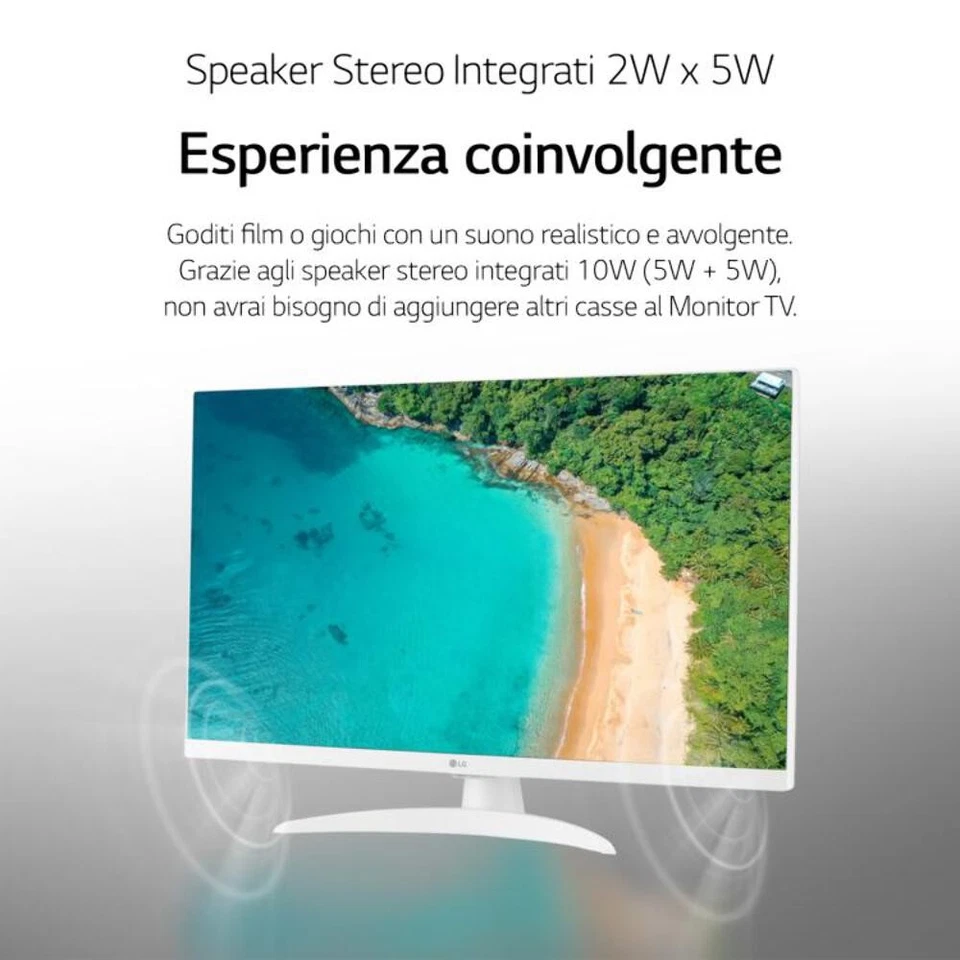 Lg Smart Tv 27" Led Full Hd Monitor 27TQ615S-WZ Bianco Dvb/T2/S2 Wi-Fi Fhd Ips - Immagine 4 di 4