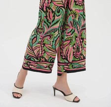 Joseph Ribkoff Paisley High Waist Wide Leg Pants Size 10