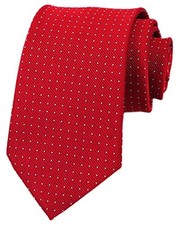 Men's Classic Solid Color Ties Soft Business Casual Attire One Size Red Pin