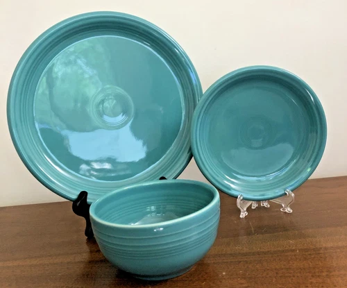 NEW Fiesta® 3 Piece Bistro Set Turquoise 1482 107 Bowl, Salad & Dinner Plate