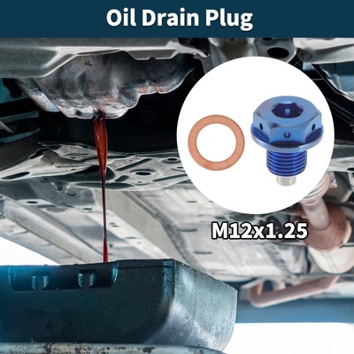M12x1.25 4MM Magnetischer Ölablassstopfen für Ölwanne, 1 Stück, Blau