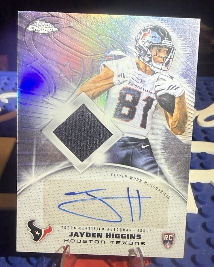 2025 Topps Chrome - Rookie Patch Autographs Jayden Higgins #RPA-JH (AU, MEM, RC)