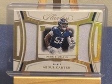 2025 Flawless Abdul Carter Rookie Debut Duals Patch New York Giants 09/15