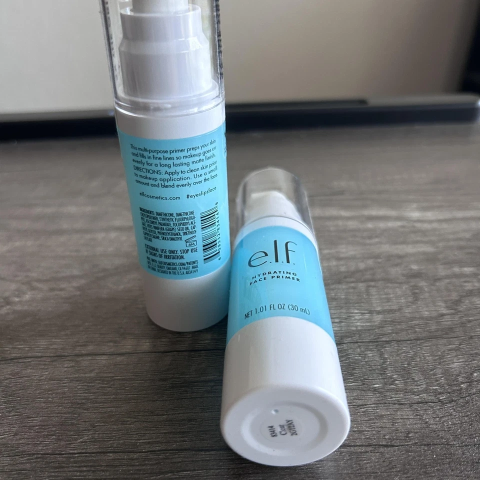 e.l.f. Hydrating Face Primer 1.01 oz Lot of 2 Makeup Base Moisturizer New Sealed - Image 3 of 4