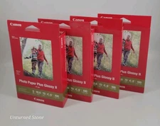 Canon Plus Glossy II PP-301 Inkjet Photo Paper 100 Sheets Ea 4 Packs NIP