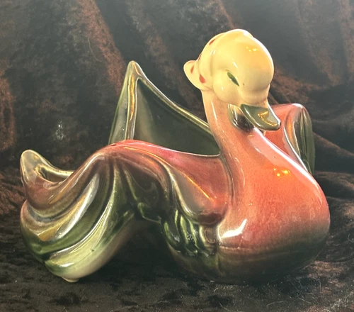 Hull Pottery Mother Goose Planter Pot With Polka Dots and Gorgeous Colors