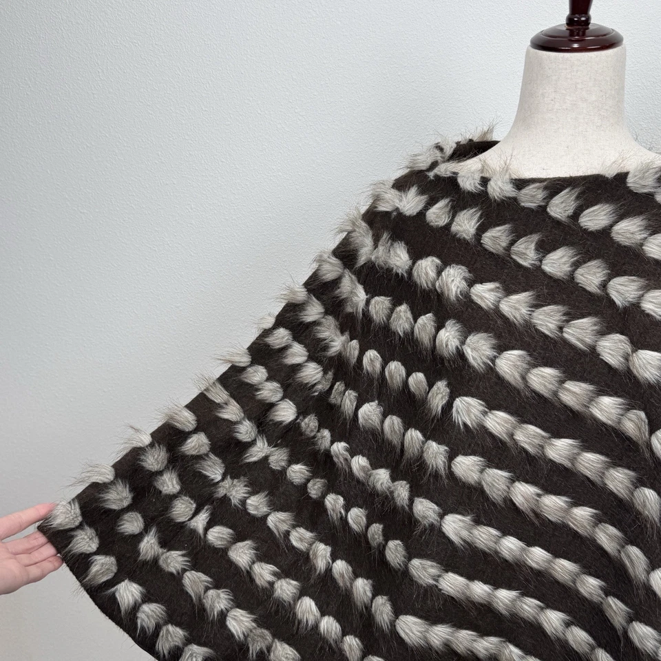 Poncho INC International Capa Mujer L Marrón Imitación Piel Bruja Grunge Duende Cálido Foto 4 de 4