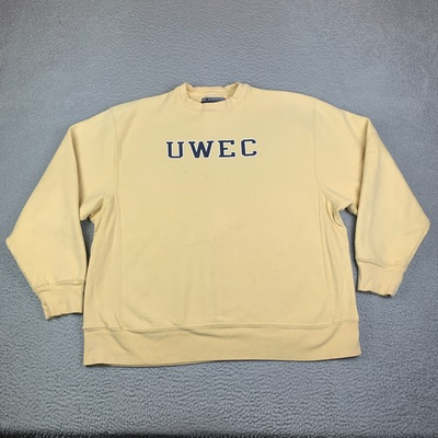 #ad Vintage Champion Eau Claire Sweatshirt Mens L Gray University Blugolds UWEC Logo $38.88