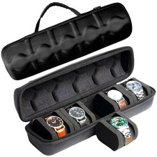 Travel Watch Roll Case 5 Slots Wristwatch Mens Ladies Watches Storage Box Deal