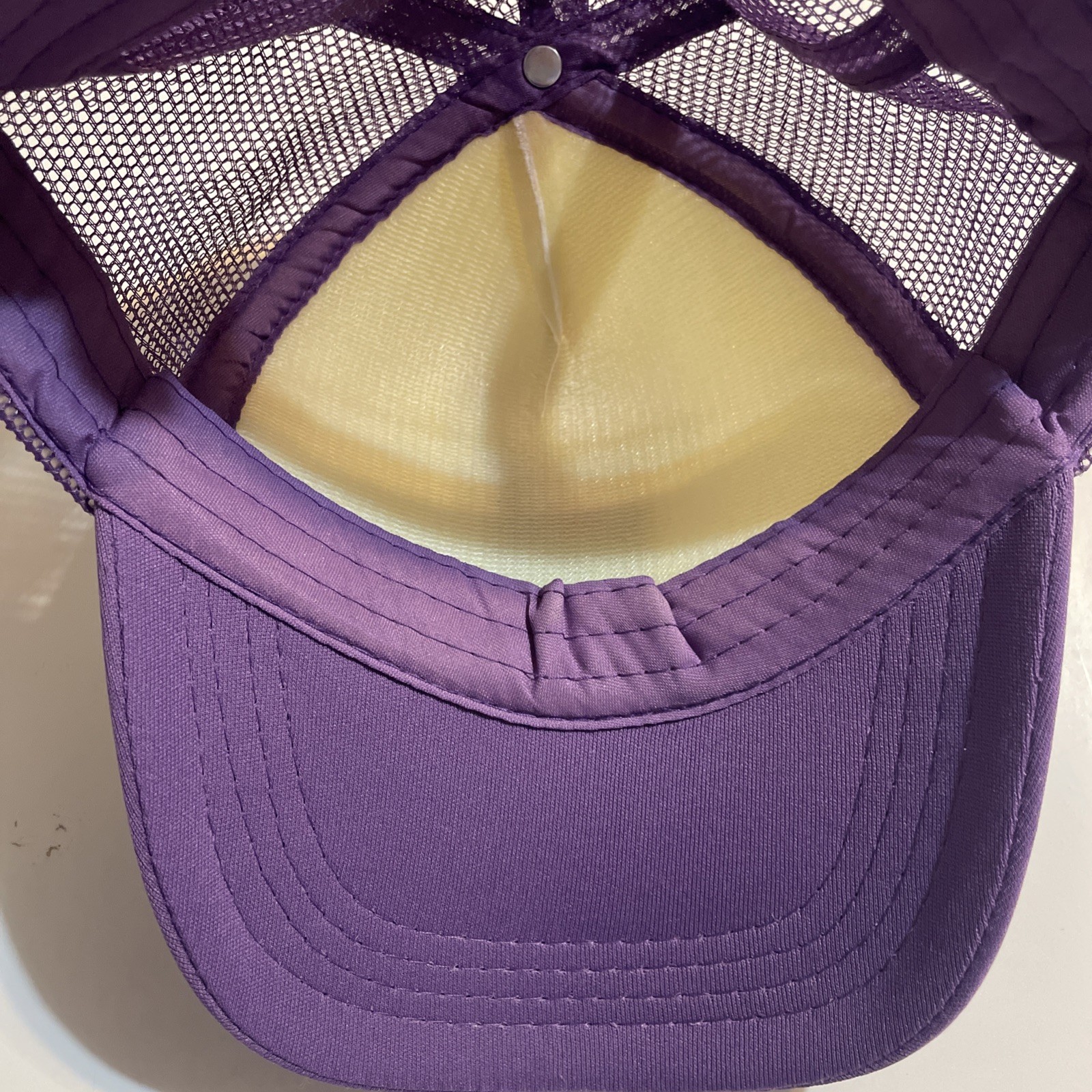 Baseball White Purple Hat Adjustable Trucker RACE… - image 8