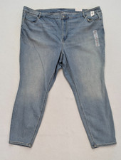 Old Navy Women's Jeans Plus Size 28 Super Skinny High Rise Light Wash Denim NEW