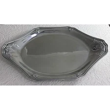 Lenox Large Platter Silver Tone Oval Serving Decorative Embossed 23x16"