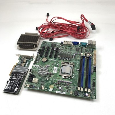 SUPER X9SCM-F industrial control motherboard +Intel CPU + cables and Raid card