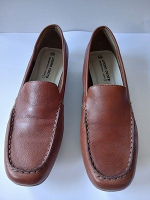 Damen-Mokassins, Leder, Größe 40, Farbe cognac, Fa. Laura Conte,