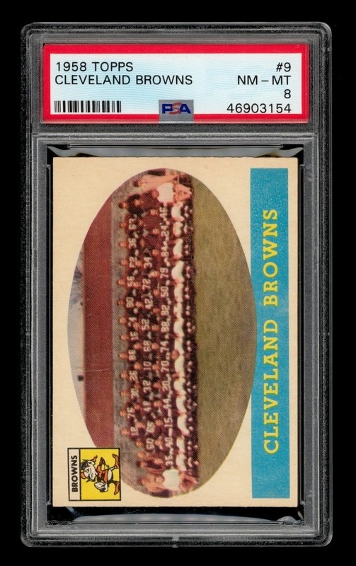 1958 Topps Set-Break #  9 Cleveland Browns PSA 8 NM-MT